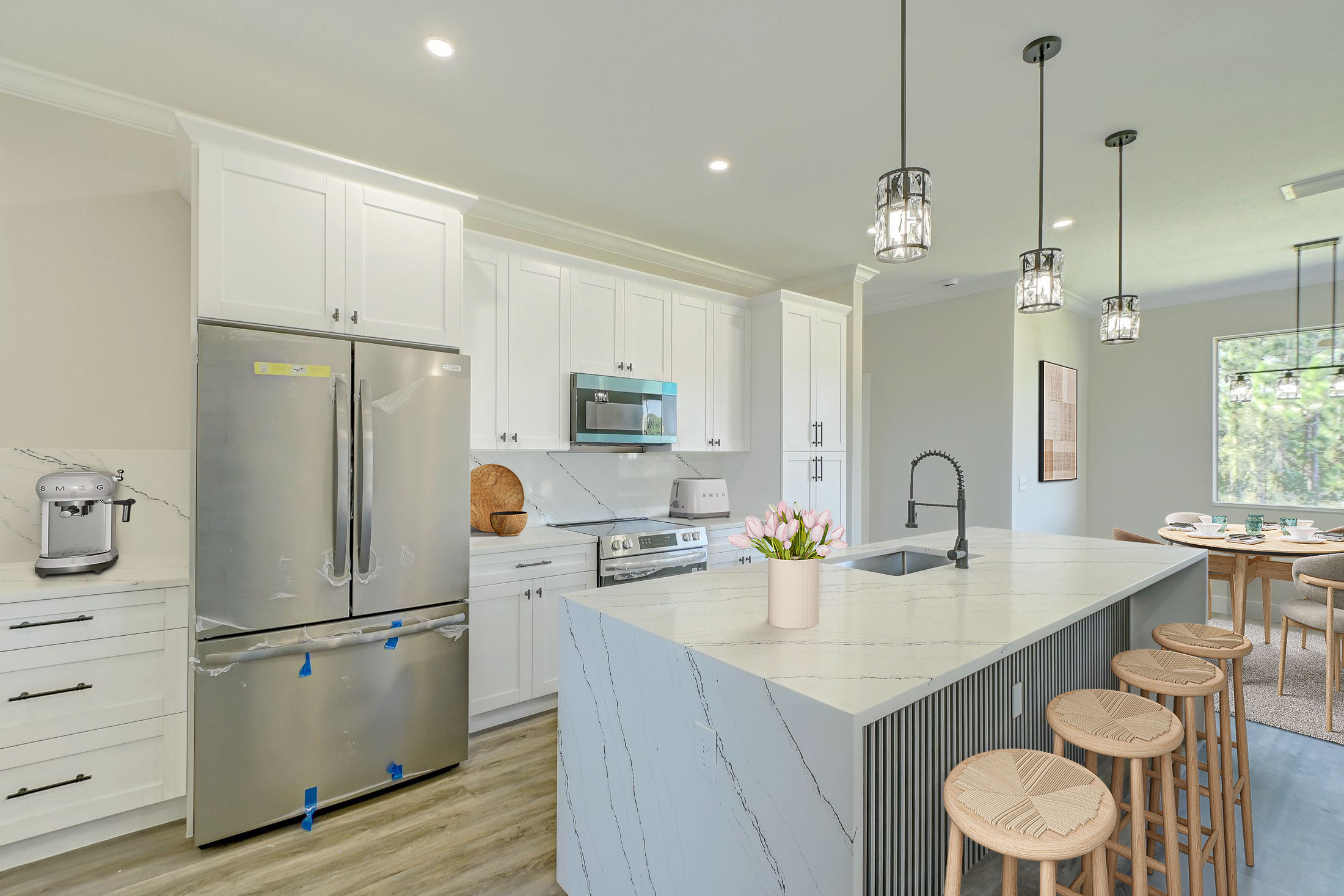 Cuisine 1 meublé grâce au home staging virtuel par IA
