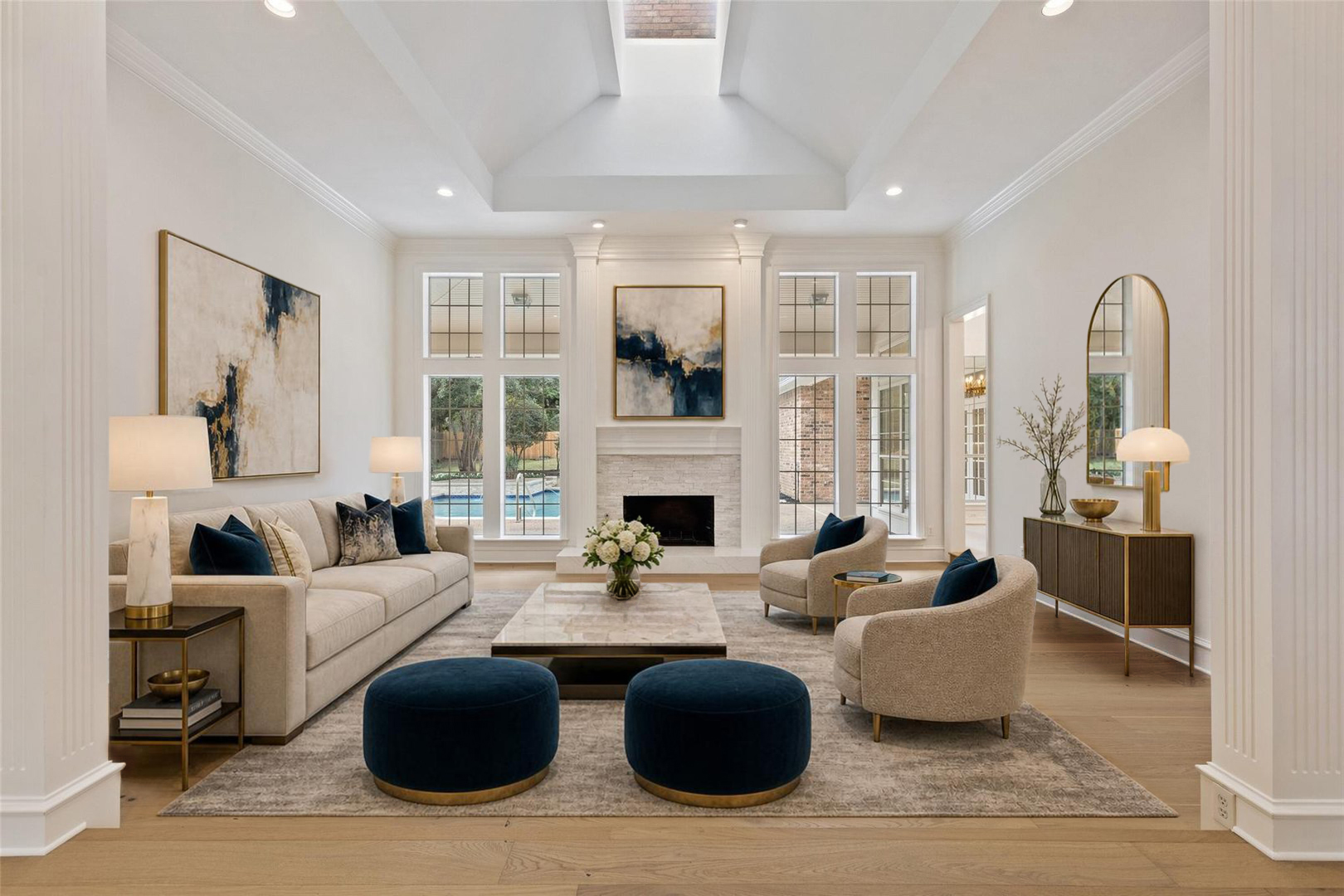 Salon 1 meublé grâce au home staging virtuel par IA