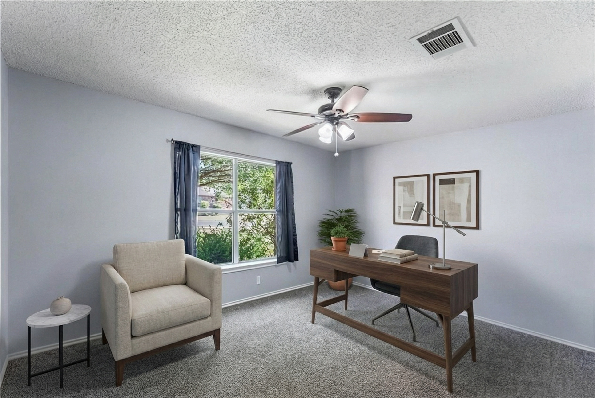 Bureau 2 meublé grâce au home staging virtuel par IA