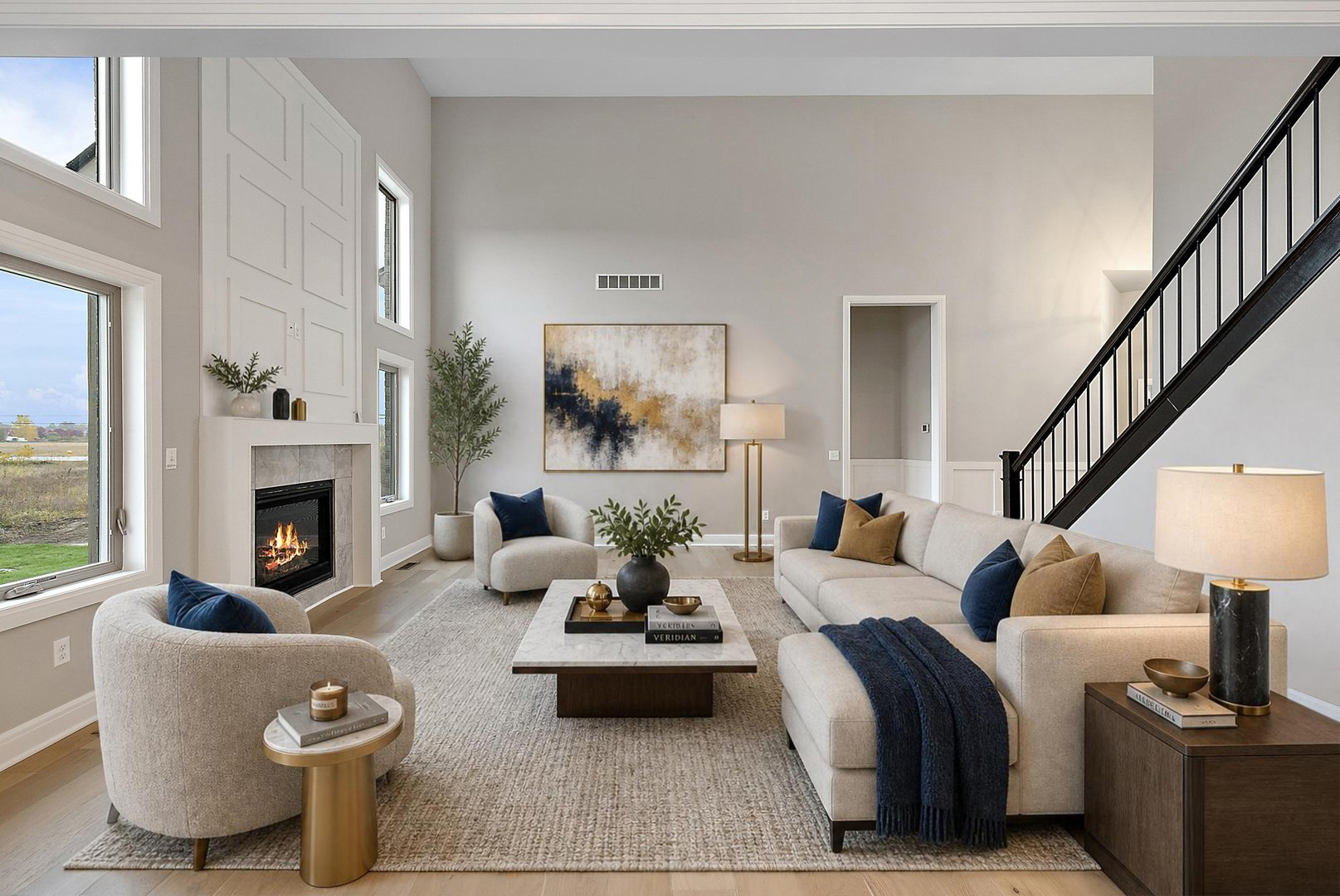 Salon 4 meublé grâce au home staging virtuel par IA