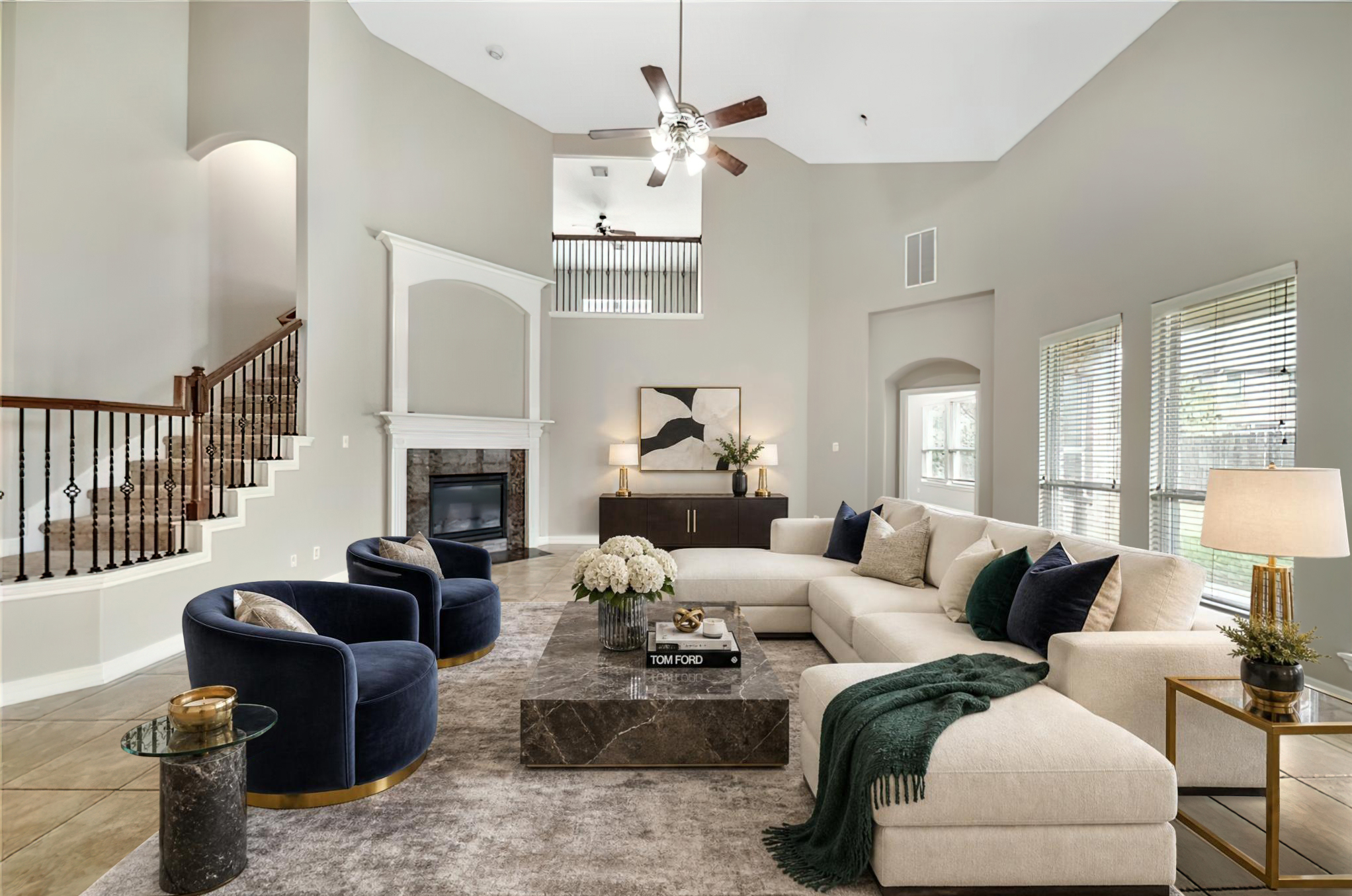 Salon 5 meublé grâce au home staging virtuel par IA