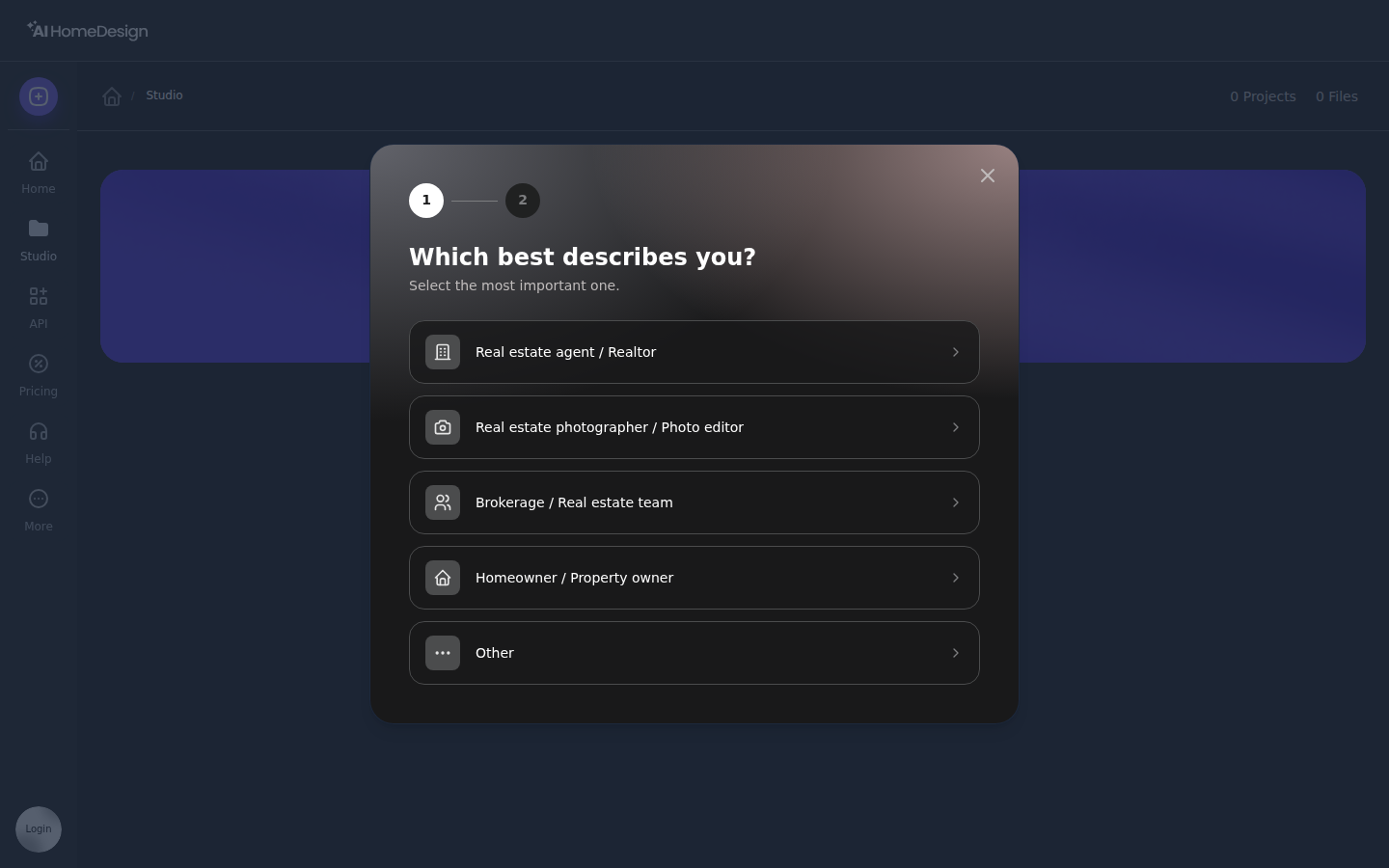 Étape d’intégration « Which best describes you »