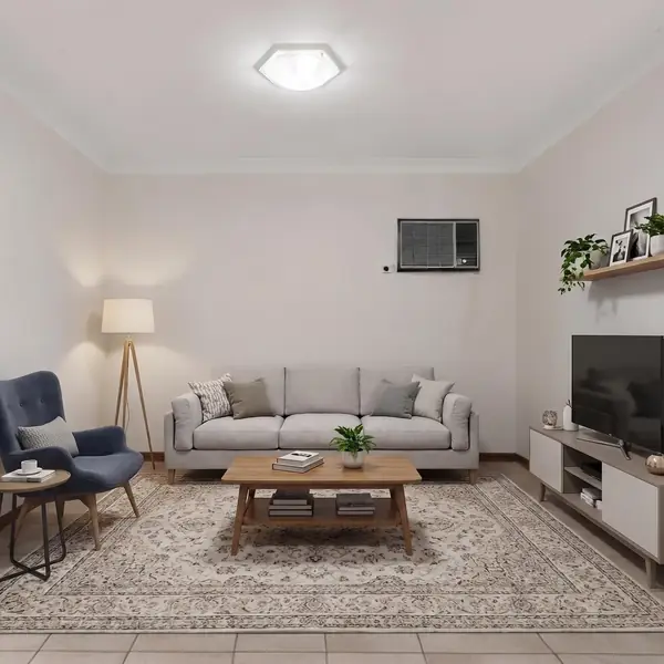 Un salon meublé avec un sectionnel.