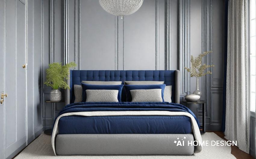 blue and gray bedroom idea