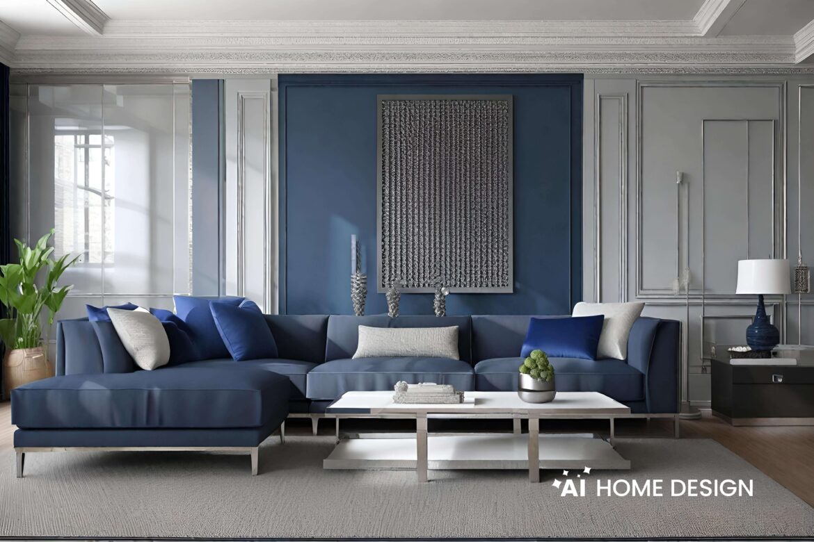interior design idea blue and gray