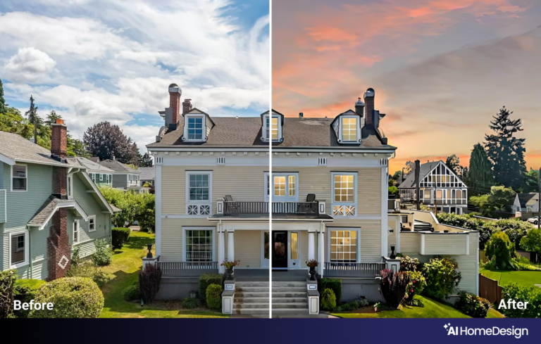 real estate photo editing before and after