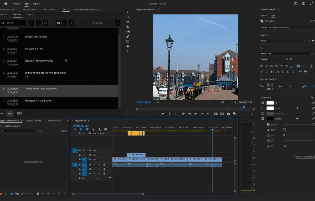 Adobe Premiere Pro environment