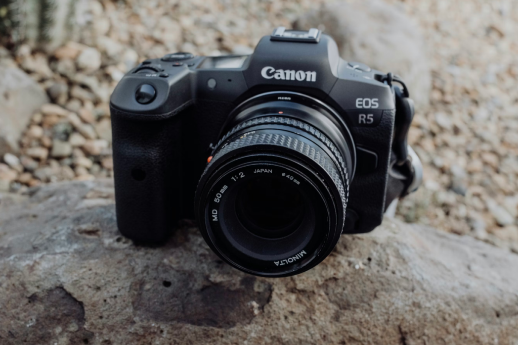 best camera for real estate photography Canon EOS R5 for high-resolution property images and editing flexibility