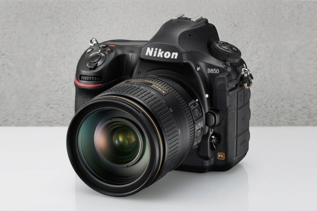 best camera for real estate photography Nikon D850 suited for DSLR workflows with existing Nikon lens systems