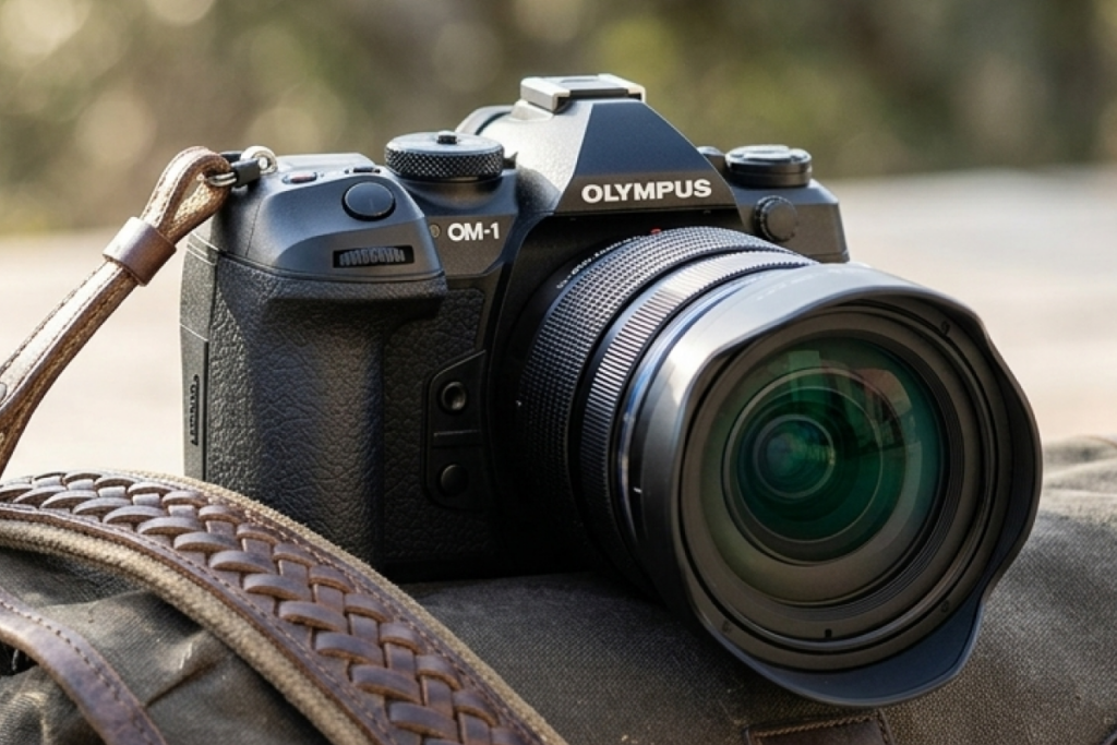 best camera for real estate photography OM System OM-1 suited for compact handheld shooting in tight interior spaces