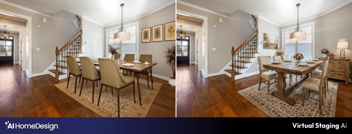 dining room after ai virtual staging