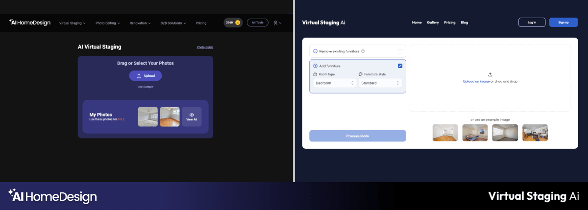 Ease of use: AI virtual staging in action