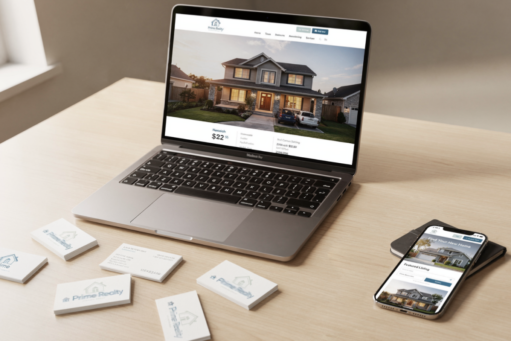 Real estate marketing setup as part of cost to become a real estate agent