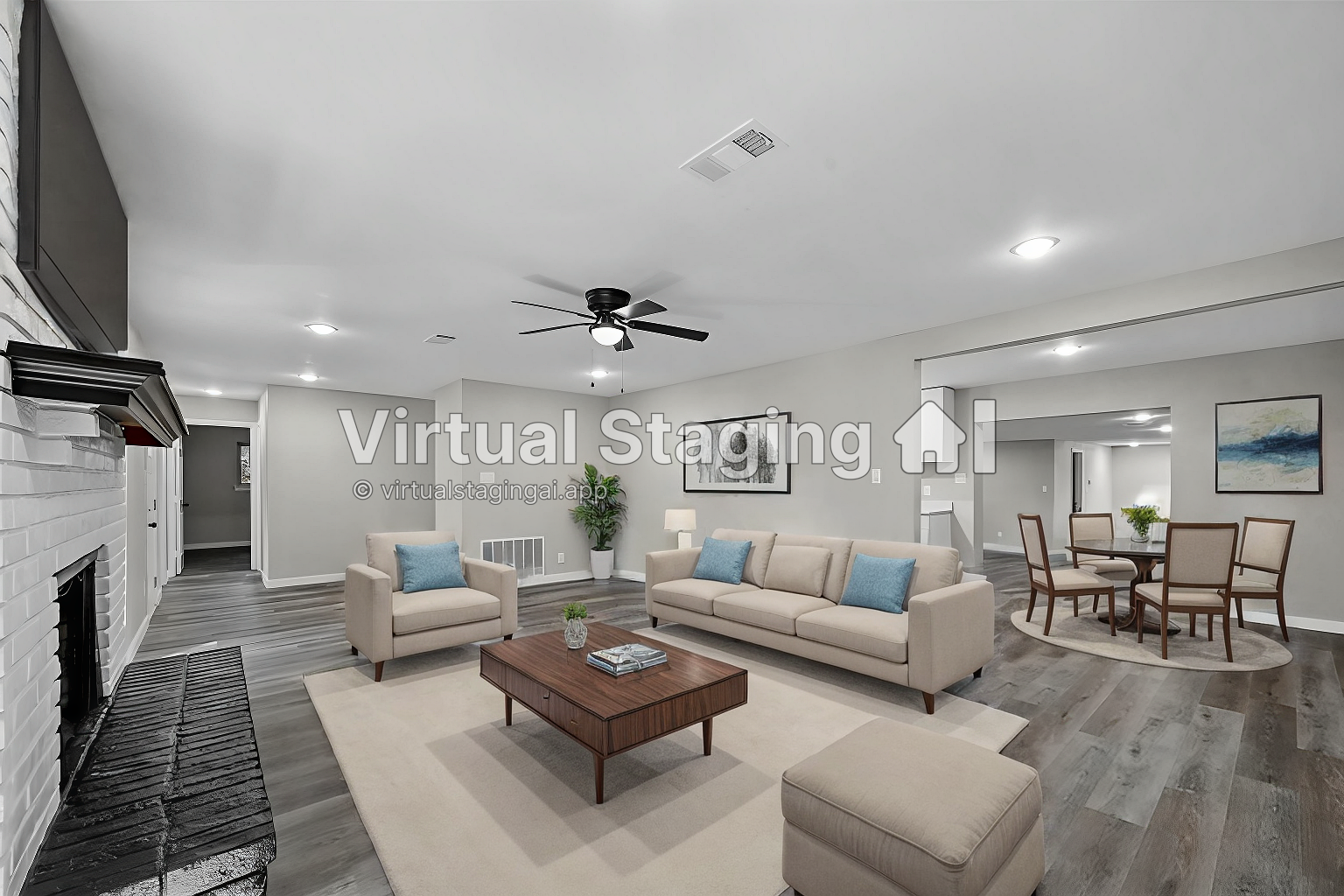 after of virtual staging ai living room staging