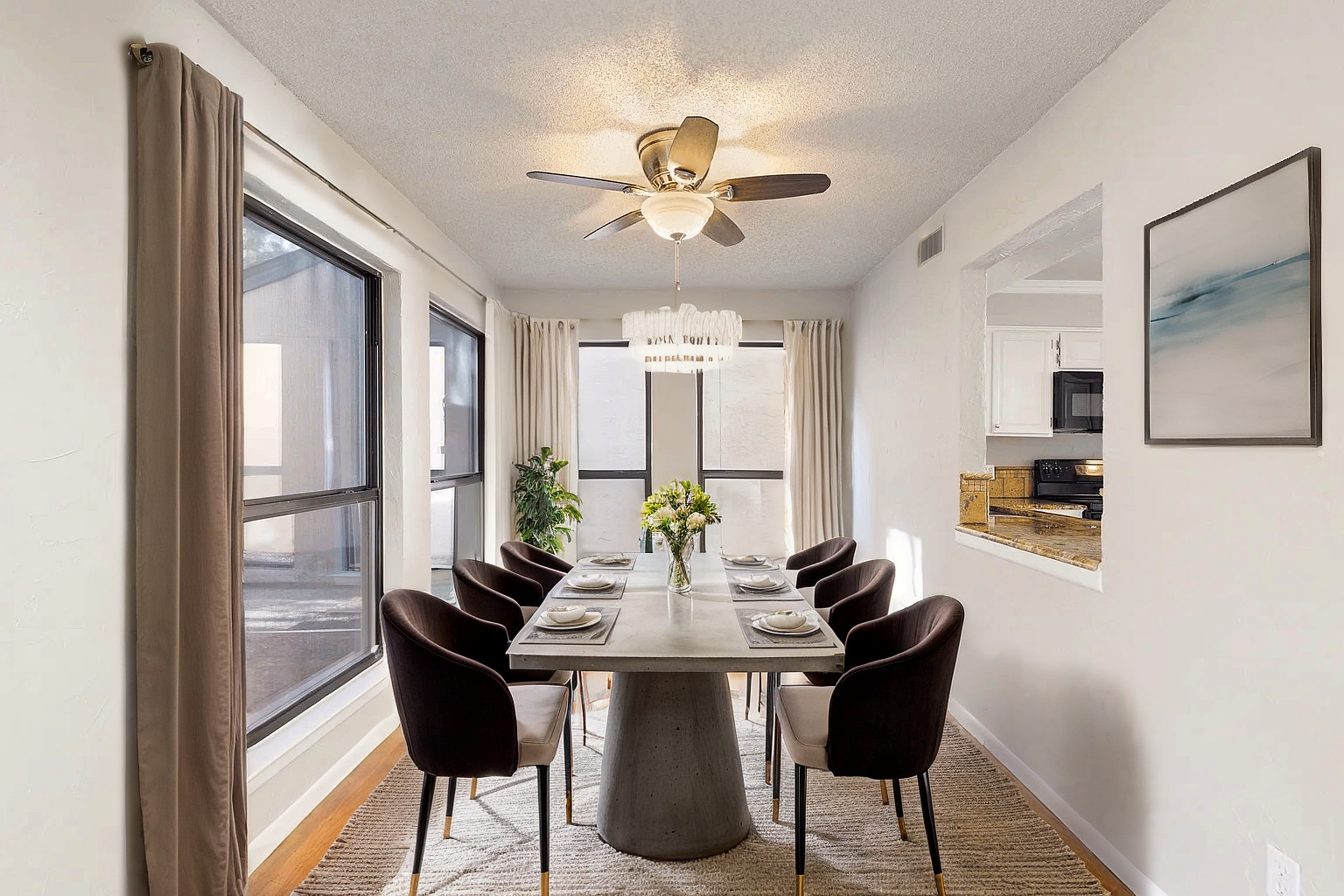 after of virtual staging ai dining room staging