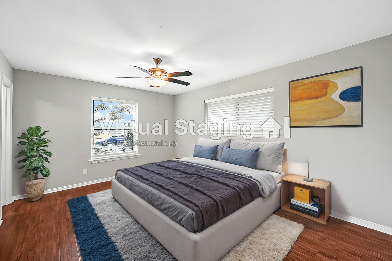 after of virtual staging ai bedroom staging