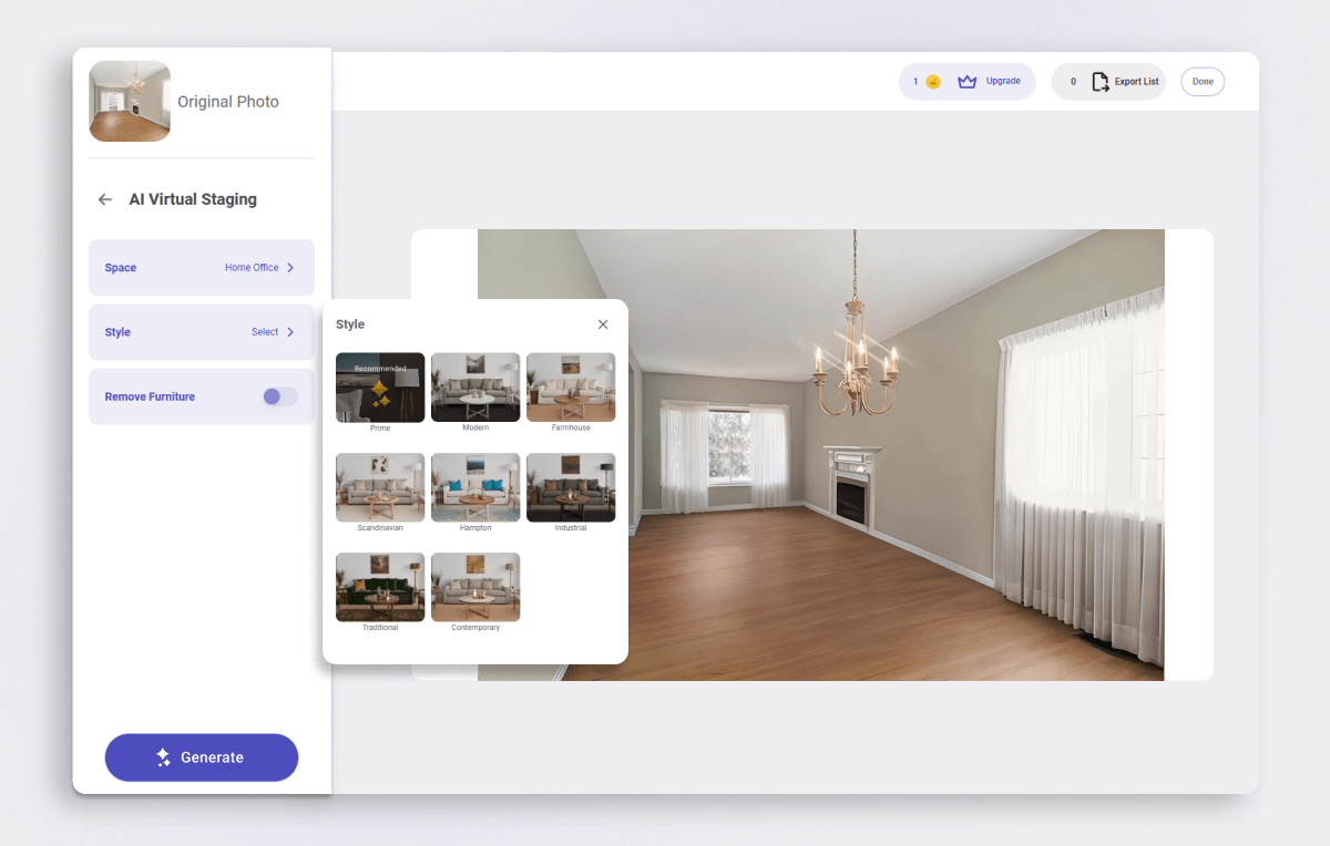 2. Select a staging style