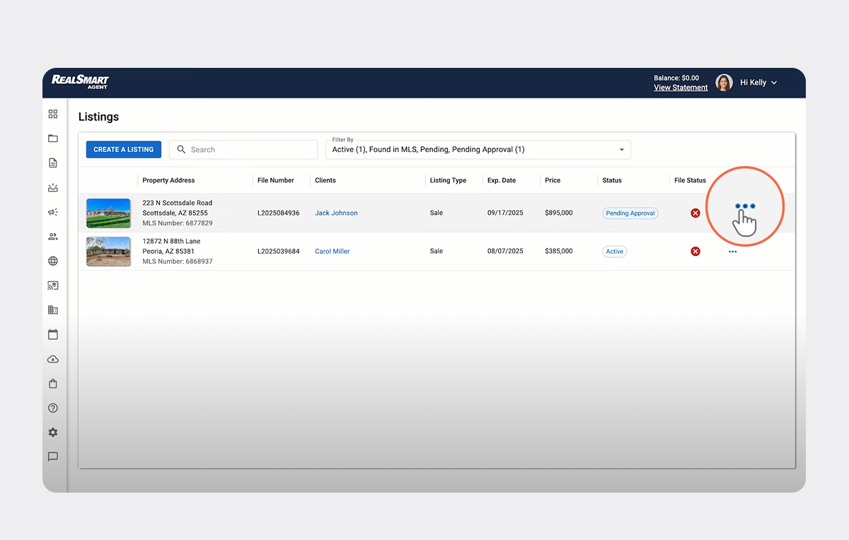Step 2: Open your desired listing