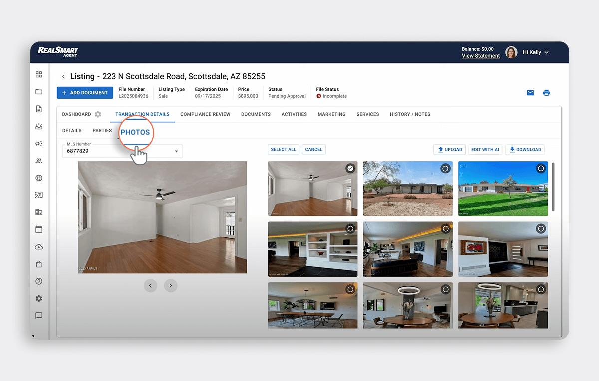 Step 4: Click on “Photos” 