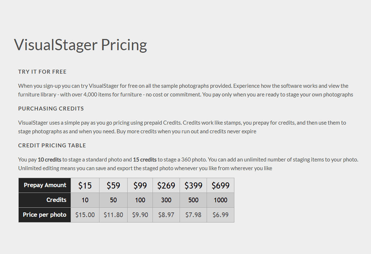 virtual stager pricing