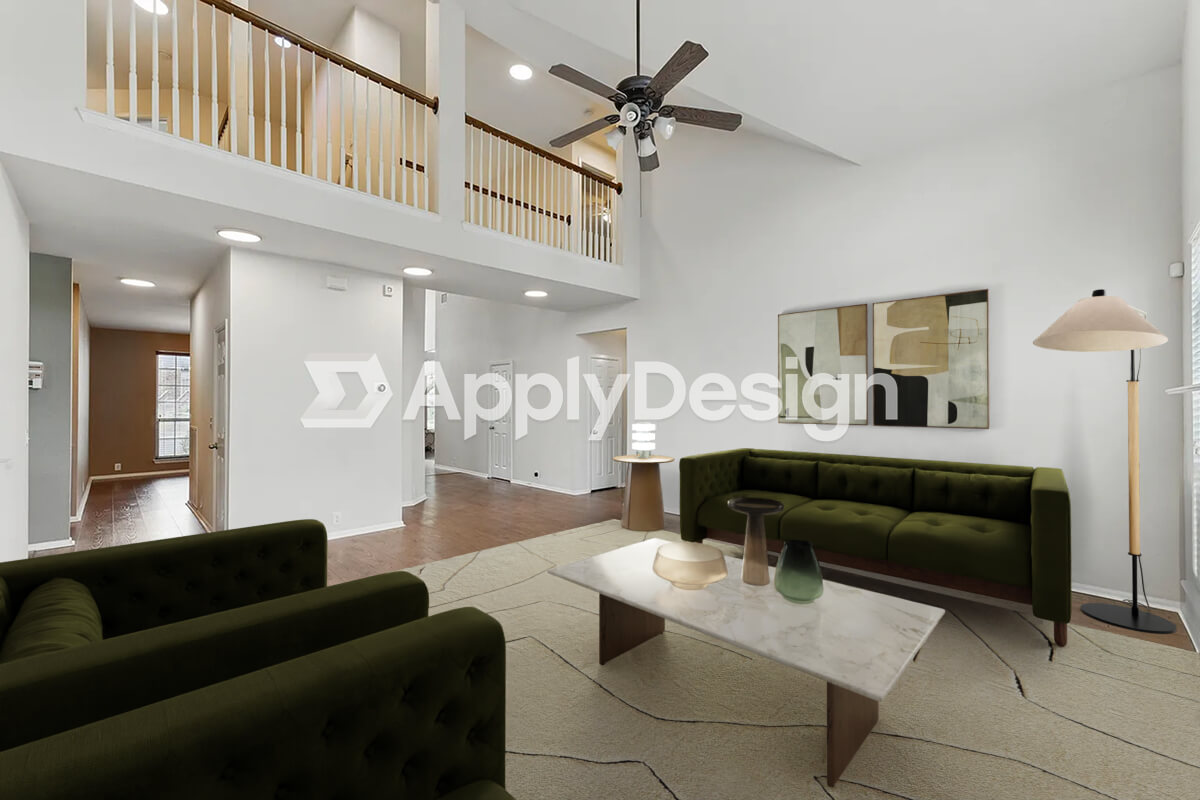 after of applydesign virtually staged living room