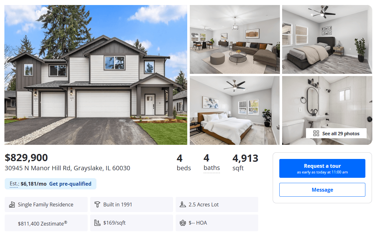 listing with virtually staged photos