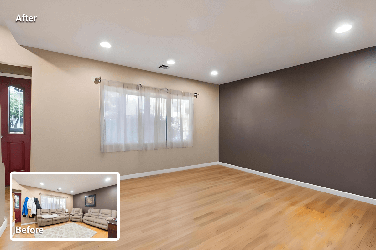 living room ai item removal