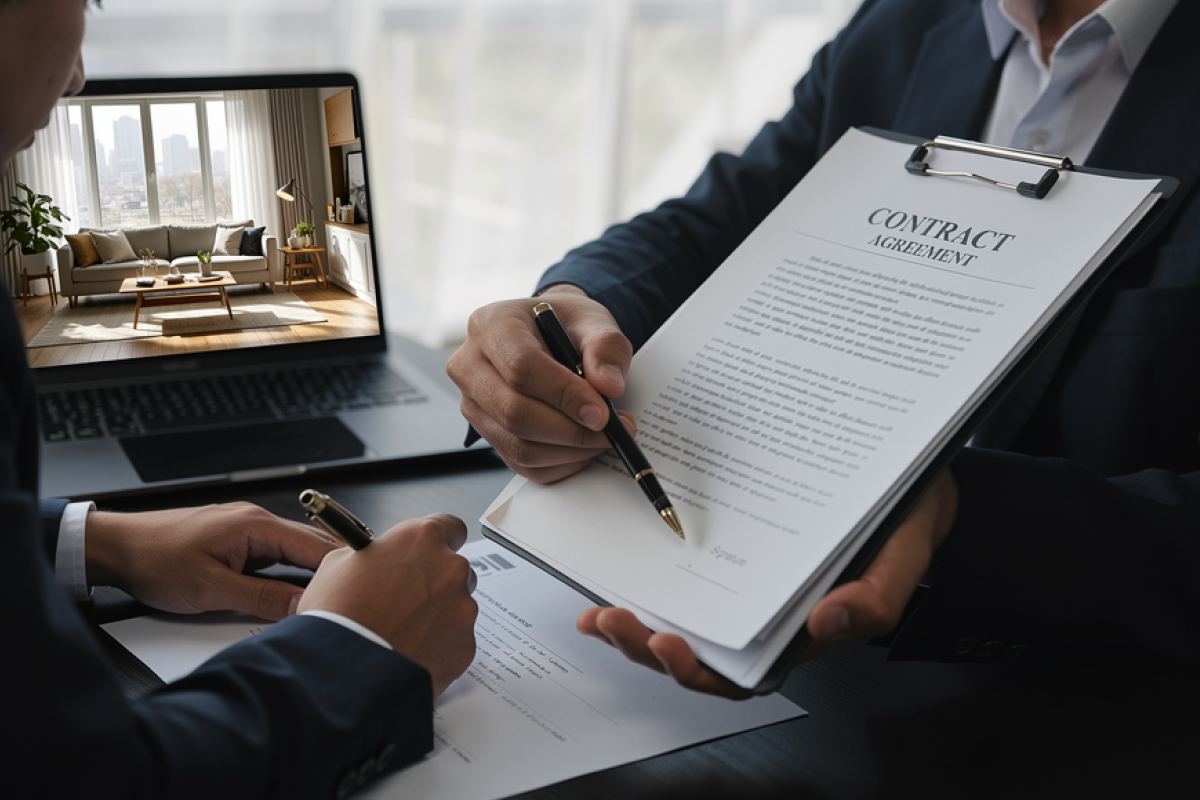 An agent disclosures a virtual home staging 