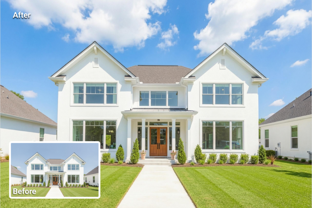 Sky Replacement in real estate photo editing services