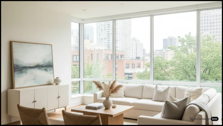 Professionally edited living room real estate photo