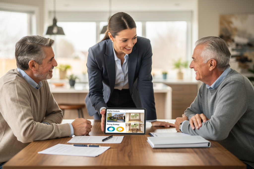 Presenting a tailored marketing plan using a listing presentation template to win more listings