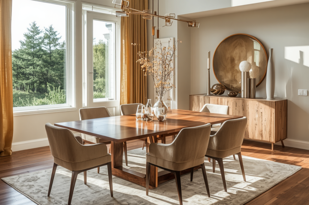 Dining room scene for flambient real estate photography