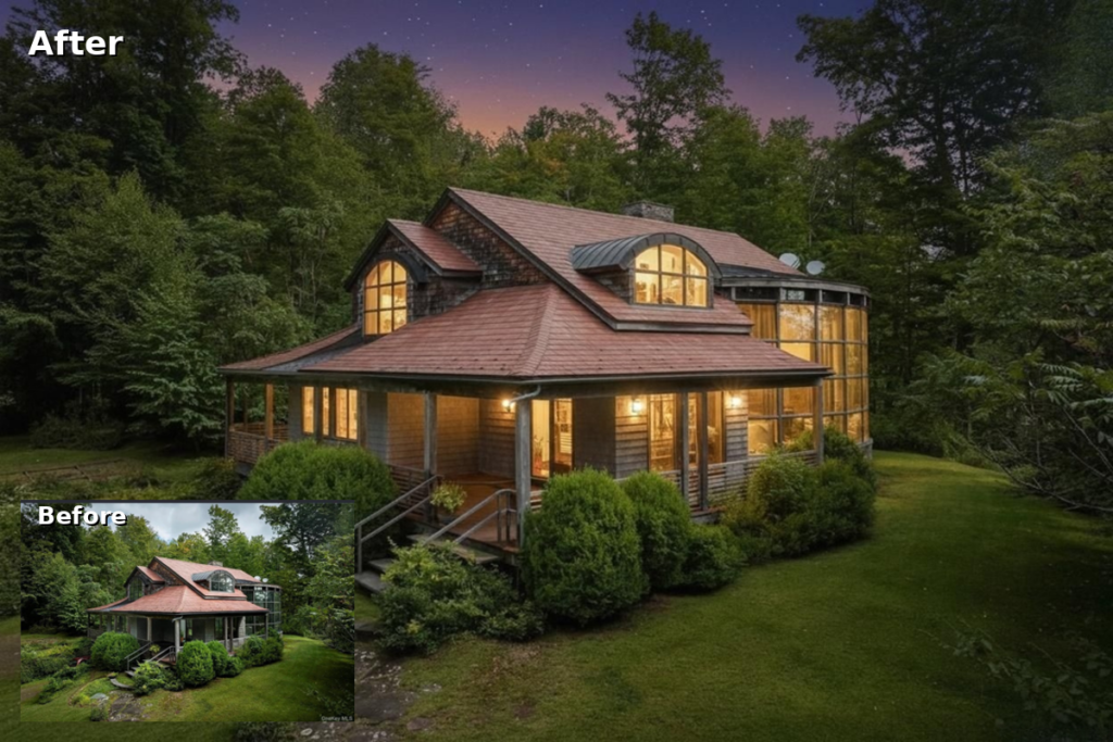 Final polish step in a real estate photo editing workflow