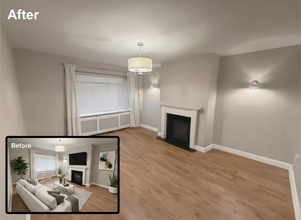 Item removal step in a real estate photo editing workflow