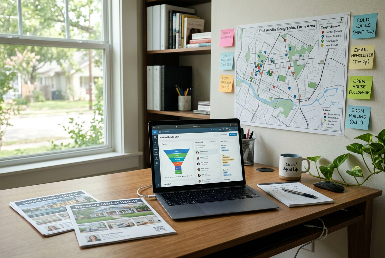 Real Estate Farming: How to Build a Pipeline From a Geographic Area using a CRM dashboard and neighborhood map