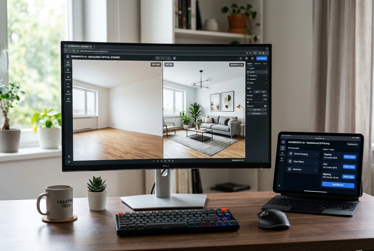 Monitor showing AI room design interface — Best AI Room Design Tools in 2026, Ranked by features and credits