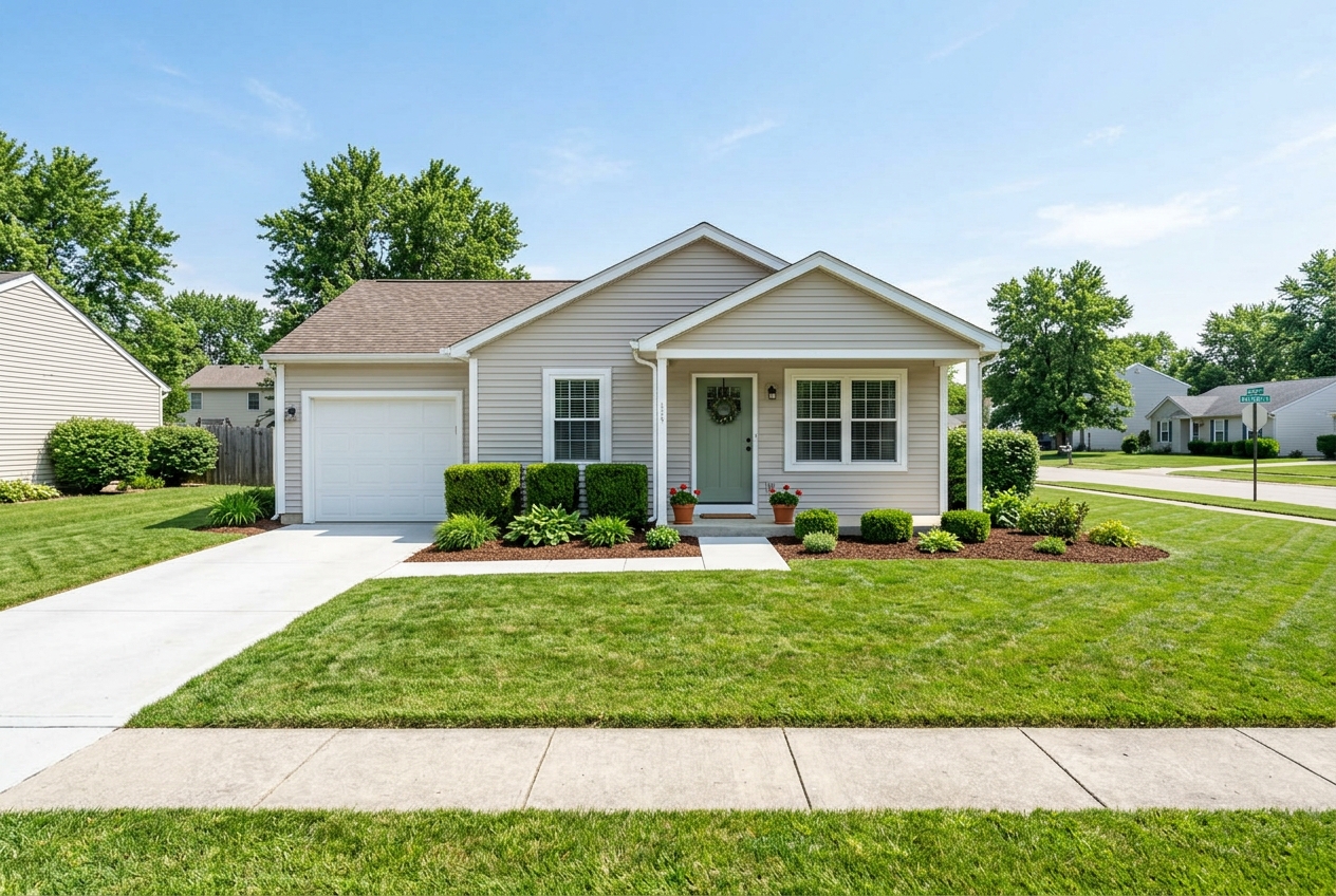 Curb Appeal on a Budget: 20 Upgrades That Raise Offers shown on a clean, modest suburban home exterior