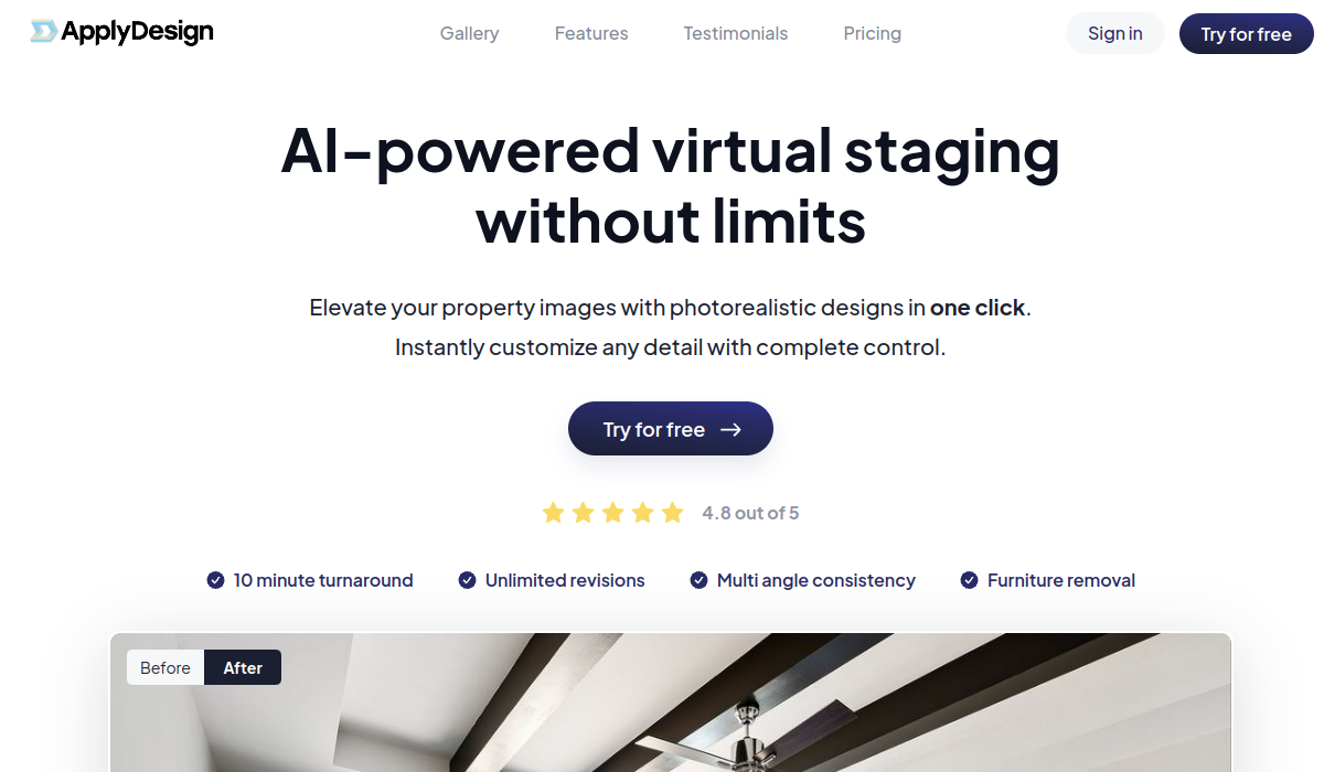 Apply Design virtual staging platform