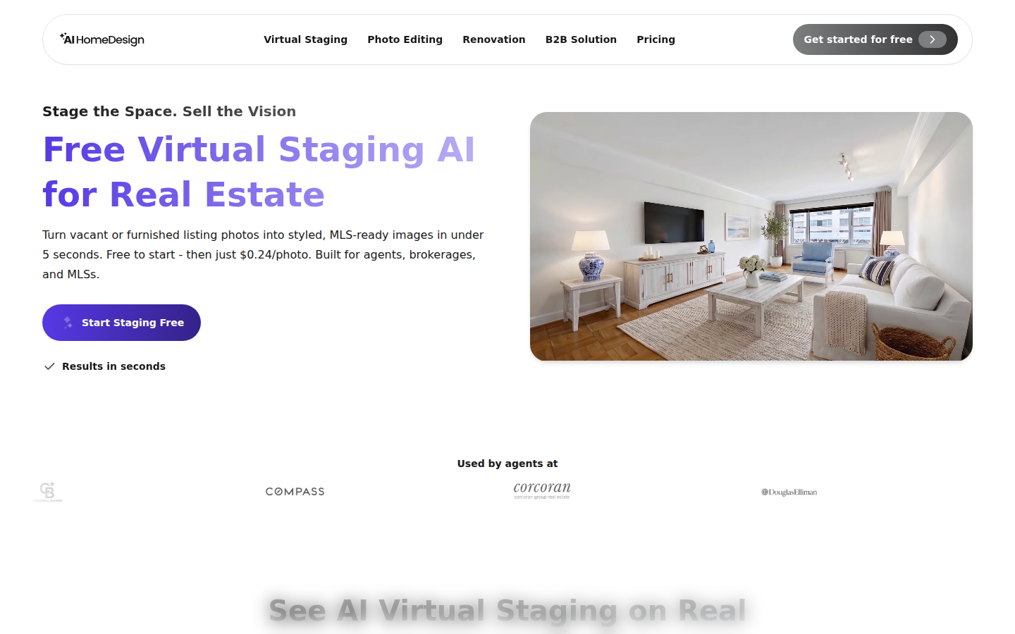 Free Virtual Staging AI for Real Estate — MLS-ready in under 5 seconds