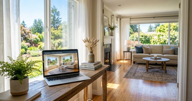 Corrected listing photo with balanced window exposure, a benchmark buyers expect from a real estate videographer near me