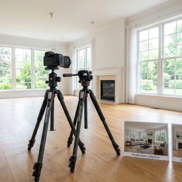 Empty living room staged for photography, illustrating decor8 ai virtual staging comparison