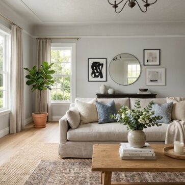 Staged living room showing polished results from palazzo spaces alternatives for AI interior design