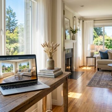 Corrected listing photo with balanced window exposure, a benchmark buyers expect from a real estate videographer near me